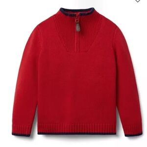 Janie and Jack Red Sweater with Navy Accents